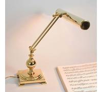 Lampada Da Tavolo Pianoforte Oro 24K In Ottone Con Paralume Regolabile 40 Watt