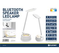 LAMPADA DA TAVOLO PLATINET DESK LAMP BLUETOOTH SPEAKER USB CHARGER