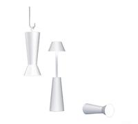 Lampada da tavolo portatile regolabile con modalità di luce calda e bianca dimmerabile, per campeggio all'aperto, lettura o camera da letto, batteria ricaricabile da 1800 mAh, altezza scalabile