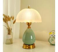 Lampada da Tavolo retrò in Ceramica - Lampada da Tavolo in Vetro nostalgica Rurale Pastorale con Atmosfera per Camera da Letto, Soggiorno
