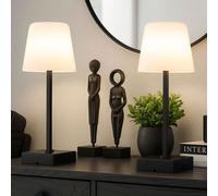 Lampada Da Tavolo Ricaricabile LED CCT USB Con Dimmer Touch Nera Set Da 2 [EEK: Inaditato]