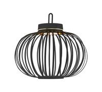 Lampada da tavolo ricaricabile touch dimmer bambù a traliccio luce a sospensione luce decorativa per esterni interni balcone, USB, 1,5W 130Lm bianco caldo, DxH 36x33 cm