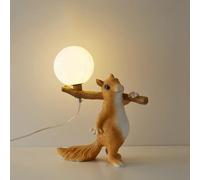 Lampada da Tavolo Scoiattolo, Lampada da Comodino Creativa per La Stanza dei Bambini, Lampada A LED per Bambini, Paralume Moo 3D, per La Decorazione della Stanza dello Studio E della Vita