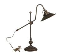 Lampada da tavolo Scrittoio in ottone TELESCOPICA con parabola e paralume direz