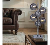 Lampada da Tavolo Scrivania 6-flammig Vetro Fumé Dimmerabile Cromo H 52 CM