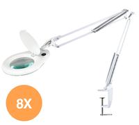 Lampada da tavolo scrivania lavoro con LENTE D'INGRANDIMENTO morsetto estetista