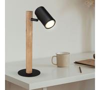 Lampada da Tavolo Scrivania Nero Spot Mobile Legno H 35 CM [EEK: Non valutato]