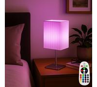 Lampada da Tavolo Scrivania Telecomando RGB LED Tessuto Cromo Dimmerabile [EEK: F]