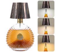 Lampada da tavolo senza fili ricaricabile per bottiglia di vino, 2000 mAh, luce LED senza fili, dimmerabile continuamente a 3 colori con controllo touch, luce notturna decorativa portatile per casa