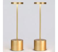 Lampada da Tavolo Senza Fili Ricaricabile per Esterno, Interni (2 Gold)