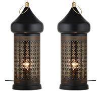 Lampada Da Tavolo Set 2 Pezzi Marrakesch Metallo Nero Marokkanisch 45cm E27