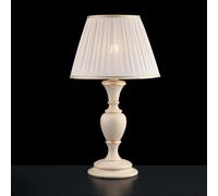 Lampada Da Tavolo Shabby Chic Fiorenza Legno Avorio Oro 1 Luce E27 [EEK: A++]