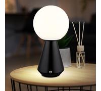 GLOBO LIGHTING Lampada da tavolo con batteria USB CCT, dimmerabile, luce da comodino, opale, LED 1,5 W, 140 lm, bianco caldo-bianco freddo, diametro 12 x 23,5 cm