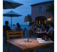Lampada da Tavolo Solare 2.2W IP54 CCT Dimmerabile - Nera