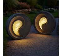 Lampada da Tavolo Solare Esterno Patio Solardeko Scultura Sguardo di Pietra LED