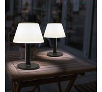 Lampada da Tavolo Solare Giardino Esterni 3 Livelli Regolatore LED H 28 CM 2x [EEK: Inaditato]