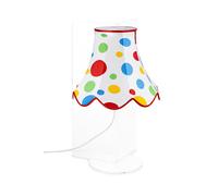Lampada da Tavolo Stella Bianco Pois Multicolor,design Walter Sbicca realizzato in Cristallo acrilico , cotone, misure 30x30x50 cm multicolor