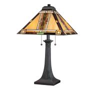 Lampada Da Tavolo Stile Tiffany 63,1 Cm 2X E27 Interruttore A Filo