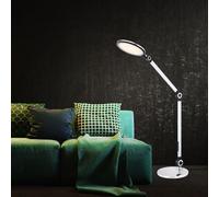 Lampada da Tavolo Tavolino Luce Regolatore Touch Base E Clip LED 10W Argento H