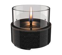 LAMPADA DA TAVOLO TENDERFLAME Candela ricaricabile con combustibile Café 14 Reactive Glaze Nero