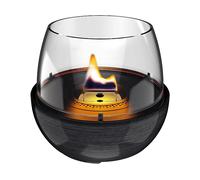 LAMPADA DA TAVOLO TENDERFLAME Candela ricaricabile con combustibile Tulip 18 Reactive Glaze Nero da tavolo ricaricabile