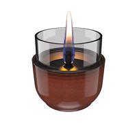 LAMPADA DA TAVOLO TENDERFLAME Candela ricaricabile con combustibile Violet 8 Reactive Glaze Ambra