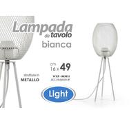 LAMPADA DA TAVOLO TERRA STRUTTURA IN METALLO BIANCA 1649 CM WXP-803031
