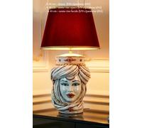 Lampada da Tavolo Testa di Moro Siciliana Lume in Ceramica Oro 24 Carati Grande