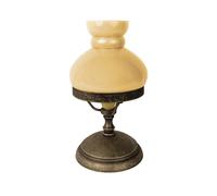 Lampada da Tavolo Tischleuchte Vetro Ottone 23,5 CM Bronzo Antico Crema E14