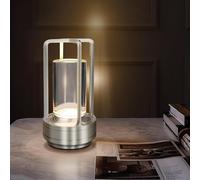 Lampada da tavolo touch dimmerabile wireless, lanterna di cristallo ricaricabile con ricarica USB-C, alimentata a batteria senza fili