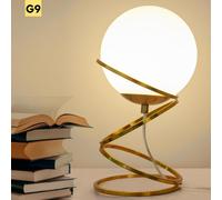 LAMPADA DA TAVOLO MINIMALISTA IN BRONZO E SFERA IN VETRO ATTACCO PERLAMPADINA G9