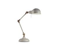 Lampade Da Scrivania Industrial-Minimal Truman Metallo Grigio 1 Luce E27