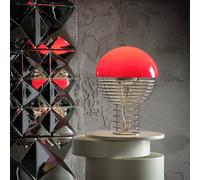 Verpan Wire Lampada da Tavolo Ø30 Cromo/Rosso