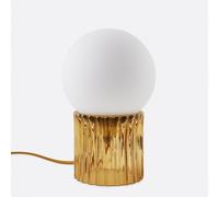 Lampada da tavolo, vetro striato colorato e opalino, Dima Giallo TU