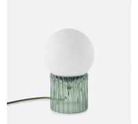 Lampada da tavolo, vetro striato colorato e opalino, Dima Verde TU