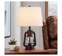 Lampada da tavolo vintage a fiamma tremolante in stile rustico industriale, perfetta per camera da letto, comodino, decorazione per la casa, luce notturna unica, illuminazione accogliente per