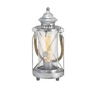 Lampada Da Tavolo Vintage Bradford Acciaio Argento Argento Antico 1 Luce E27