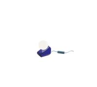 Lampada Da Tavolo Vintage Flip Ceramica Blu Robot Vetro Opalino 1 Luce G9