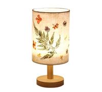 Lampada da Tavolo Vintage Goffrata a Mano - Illuminazione Rustica da Comodino con erbario, Perfetta per l'arredamento della Camera da Letto e del Soggiorno