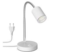 Lampada da tavolo WAIKA con collo d'oca e interruttore bianco opaco incl. [EEK: E]