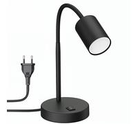 Lampada da tavolo WAIKA con collo d'oca e interruttore nero opaco incl. GU10 LED [EEK: F]