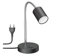 Lampada da tavolo WAIKA con collo d'oca e interruttore nero opaco incl. GU10 LED [EEK: F]