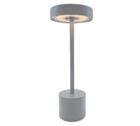 Lampada da tavolo wireless touch in alluminio grigio chiaro LED ROBY GREY H30cm