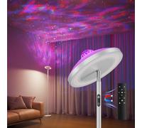 Lampada Da Terra 3 In 1 Con Proiettore Galassia Stellare e Aurora Rgb | Telecomando Magnetico E Controllo Touch, 1400 Lm, Bianco Regolabile Da 3000k A 6000k, Dimmerabile Dal 10% Al 100%