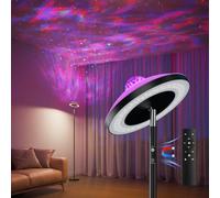 Lampada Da Terra 3 In 1 Con Proiettore Galassia Stellare e Aurora Rgb | Telecomando Magnetico E Controllo Touch, 1400 Lm, Bianco Regolabile Da 3000k A 6000k, Dimmerabile Dal 10% Al 100%
