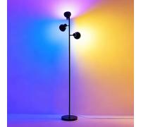 Lampada da terra a 3 luci RGB LED, moderna lampada da terra con telecomando e interruttore touch, 36W 2800lm dimmerabile, teste regolabili, perfetta per soggiorno, camera da letto, lettura e casa.
