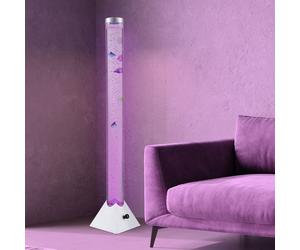 Lampada da terra a colonna d'acqua a bolle d'aria lampada decorativa a LED, con 5 pesci decorativi, intensità delle bolle regolabile, LxLxH 21,5x21,5x120 cm