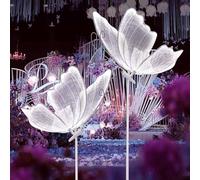 Lampada Da Terra a Farfalla per Matrimoni,Luci a Farfalla a LED, Lampada Da Soffitto a Farfalla Sospesa,Oggetti Di Scena Decorativi a Farfalla per Feste Matrimonio,White2pcs-100cm