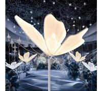 Lampada da terra a farfalla per matrimonio Lampada a sospensione a soffitto creativa a forma di farfalla a LED per feste in giardino Soggiorno Lampada da tramonto regolabile Lampada alta moderna Came(