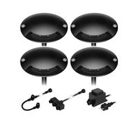 ledscom.de Lampada da terra a LED BUNDA, 1 lampada, extrapiatta, per esterni, alluminio, nero, rotonda, 7cm Ø, bianco caldo, set di 4